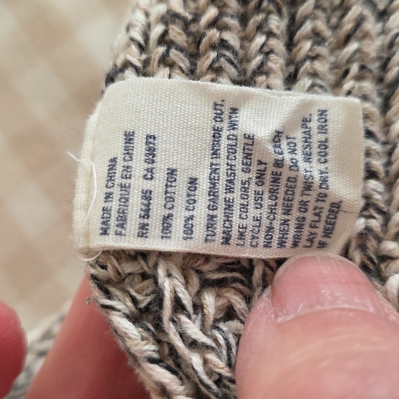 American Eagle Outfitters Cream Black Knit Grandpa Eclectic 00s Sweater Womens S - Picture 7 of 9